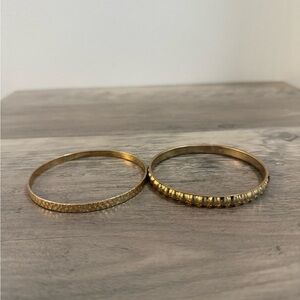 Vintage Gold Textured Bangles